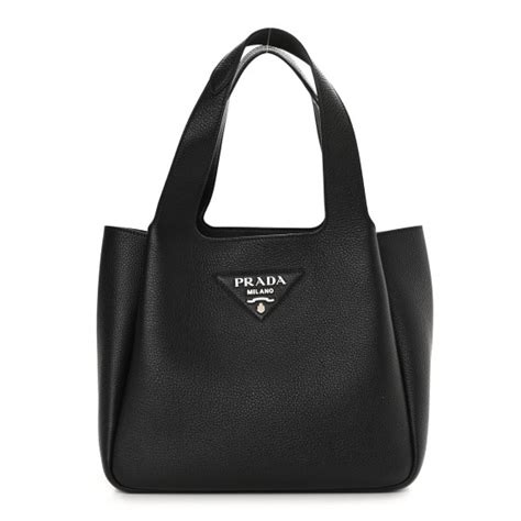 PRADA Vitello Daino Soft Medium Dynamique Tote Black